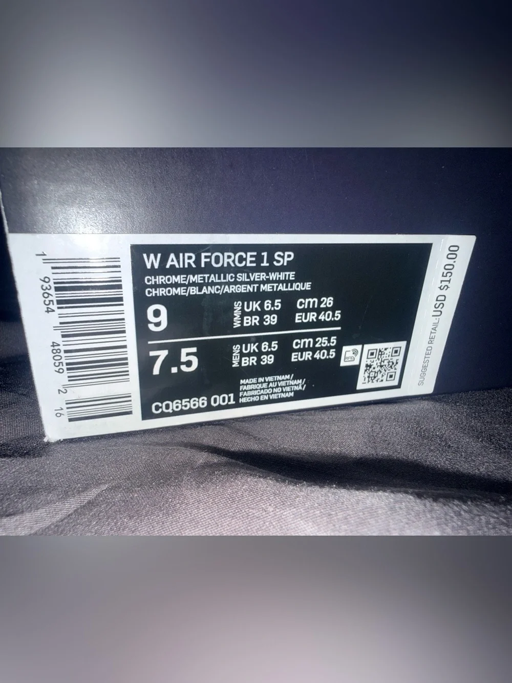 Nike AF1 Metallic Silver Low-Top Sneakers
